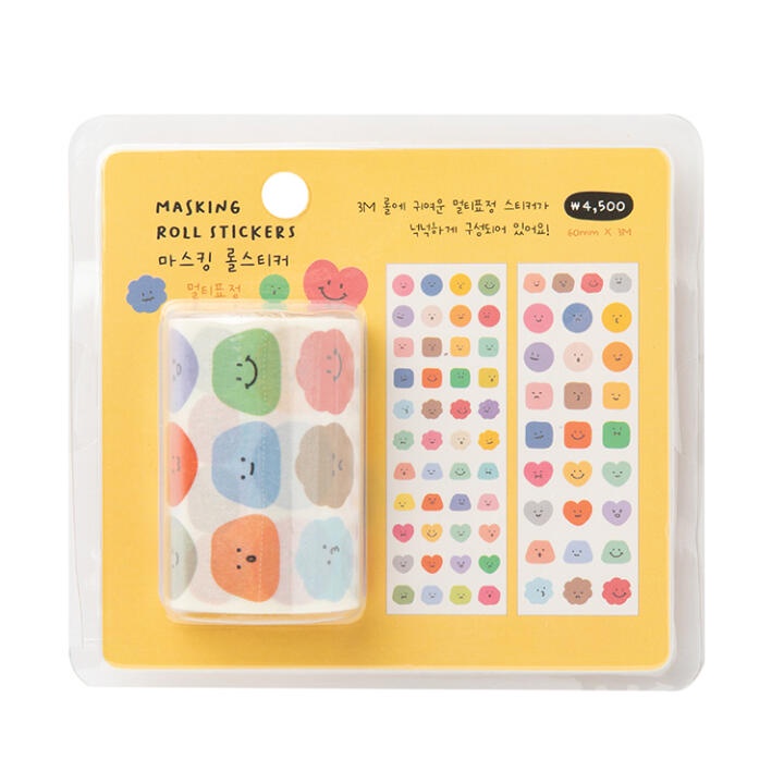 Băng Cuộn Nhãn Dán ARTBOX Hình Biểu Tượng Cảm Xúc Nhiều Màu Sắc