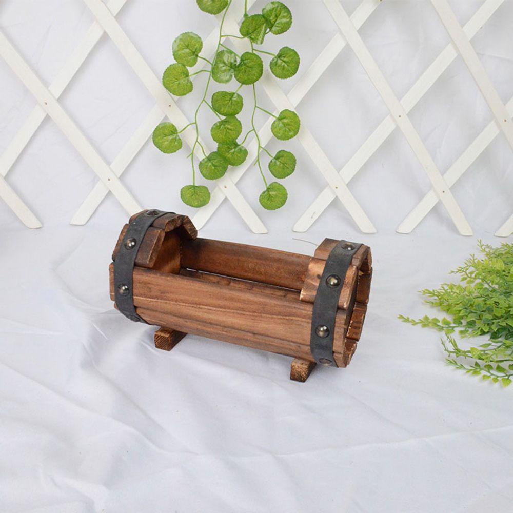 YIYU Chậu Hoa Bằng Gỗ Carbon Hóa Trang Sáng Tạo