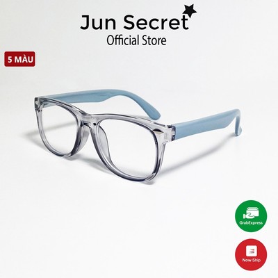 Kính giả cận trẻ em JunSecret gọng nhựa siêu dẻo chống gãy,tròng 0 độ chống bụi,an toàn cho bé J0032