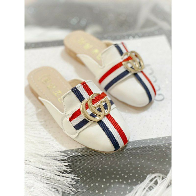 Dép sục bé trai bé gái cờ mỹ khoá G.G_Sục da Pu cho bé mềm chống trơn