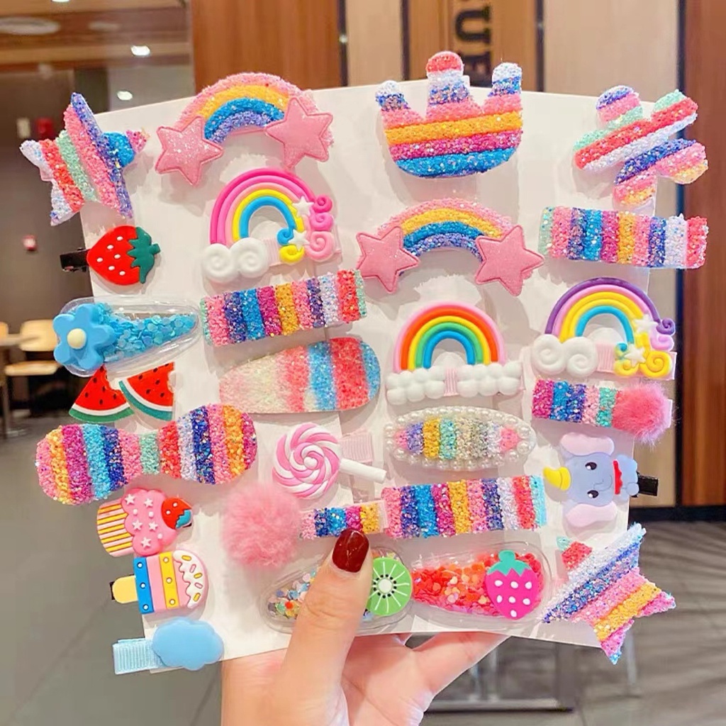 Bộ Kẹp Tóc Hình Hoạt Hình Không Làm Đau Dành Cho Bé Gái