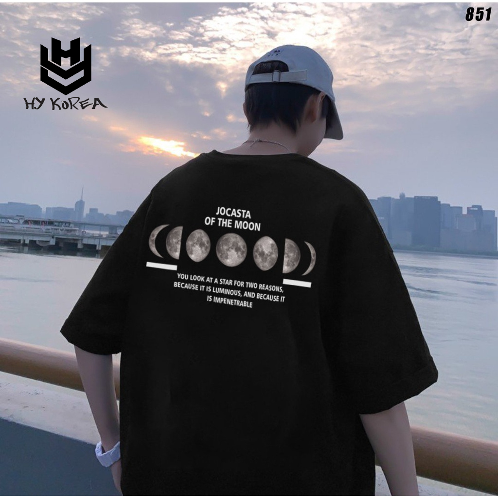Áo thun tay lỡ form rộng Mặt trăng Jocasta 851 HY KOREA dành cho nam nữ