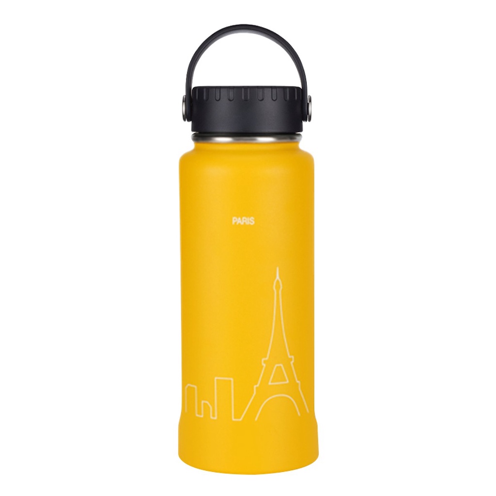 Bình giữ nhiệt LocknLock 897ml Riga Tumbler có khay lưới lọc trà inox và quai xách màu vàng LHC4160 - K-MALL
