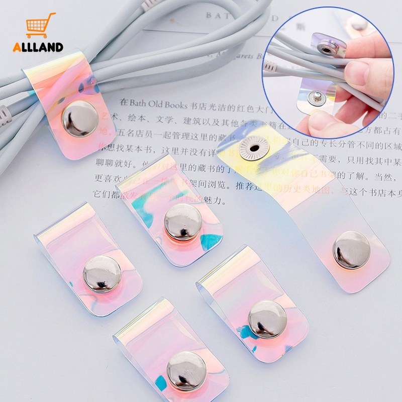 1 Dây Buộc Dây Cáp Tai Nghe Màu Laser Dễ Thương