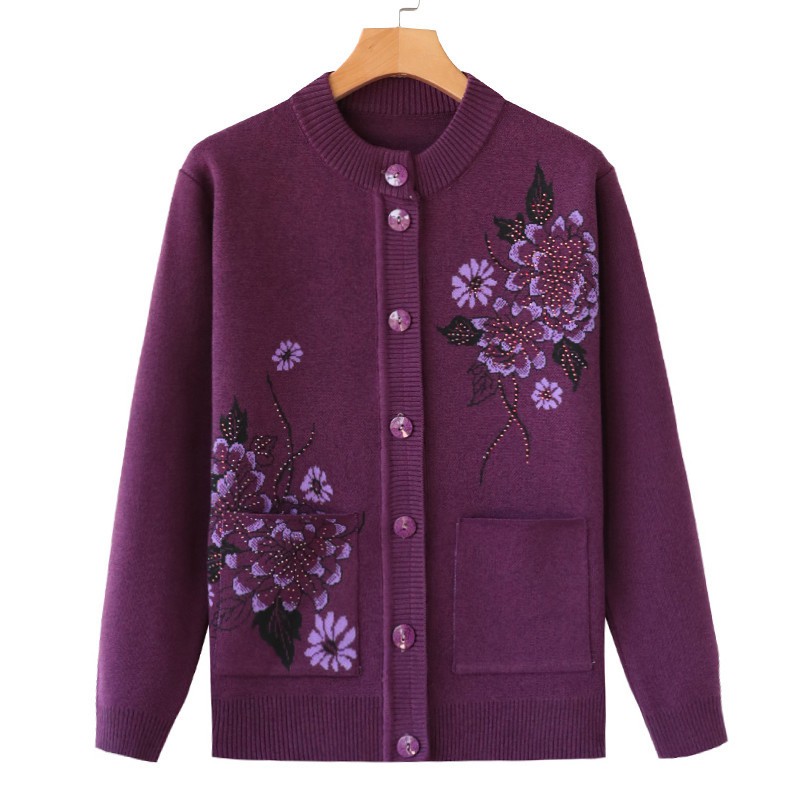 Áo khoác len cardigan _áo len trung niên nữ cúc cài  phong cách sang trọng món quà tặng ý nghĩa cho bà cho mẹ | BigBuy360 - bigbuy360.vn