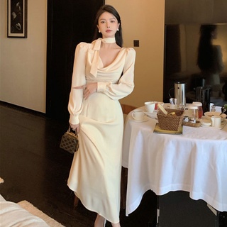 Đầm Tay Dài Lưng Cao Thiết Kế Hợp Thời Trang