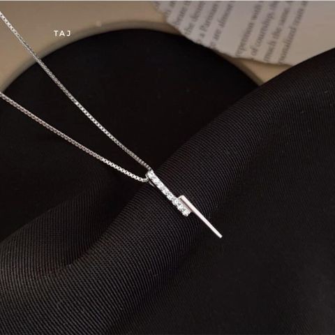 Dây chuyền nữ bạc ta mặt thanh kép đính đá xinh xắn - Bibi silver cam kết hàng chuẩn ảnh, chất lượng bảo hành
