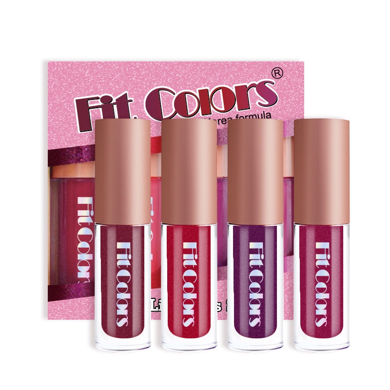 Set 4 Son Môi Dạng Lỏng Ánh Kim Tuyến Lấp Lánh Dưỡng Ẩm Chống Thấm