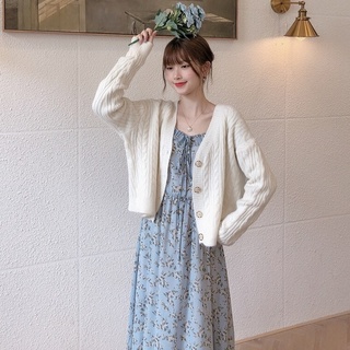 Áo len khoác ngoài basic MingMing cardigan len mịn dáng croptop