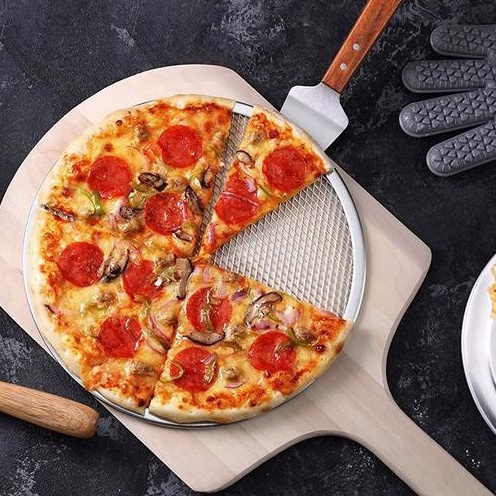 Khay Lưới Nhôm Nướng Bánh Pizza Chống Dính