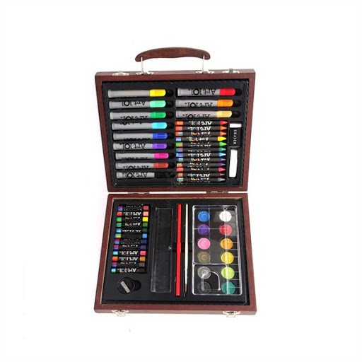 Hộp màu Colormate vẽ hộp gỗ cao cấp quà tặng cho bé 56 chi tiết - COLORMATE