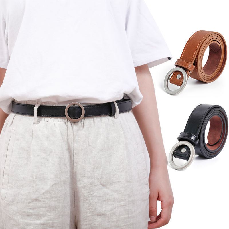 Thắt lưng không lỗ phối khóa trơn mượt thời trang Hàn Quốc cho nữ