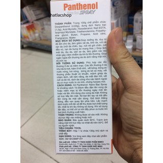 Xịt bỏng Panthenol 130g
