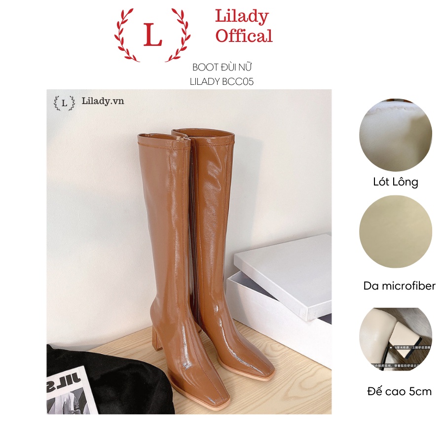 Boot đùi nữ sang trọng nâng chiều cao 7p cao gót mã Lilady BCC05