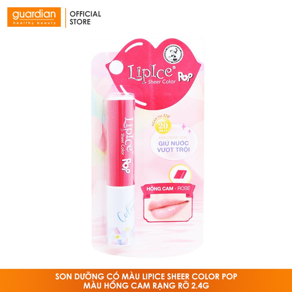 Son dưỡng có màu LipIce Sheer Color Pop màu hồng cam rạng rỡ 2.4g