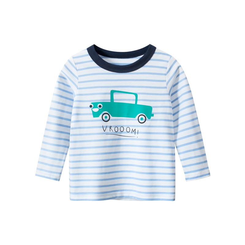 Áo tay dài cho bé trai 27Kids, áo thun dài tay cho bé trai họa tiết hình ô tô (Hàng xuất Âu Mỹ 100% Cotton)