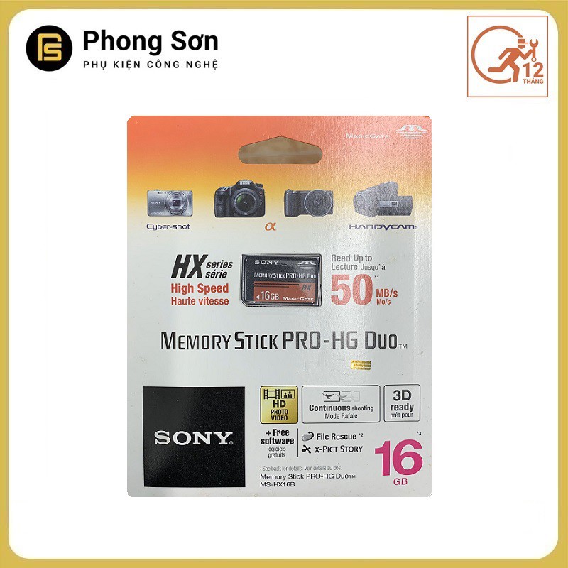 Thẻ nhớ Memory Stick Pro HX Duo 16GB Sony , Bảo hành 60 tháng