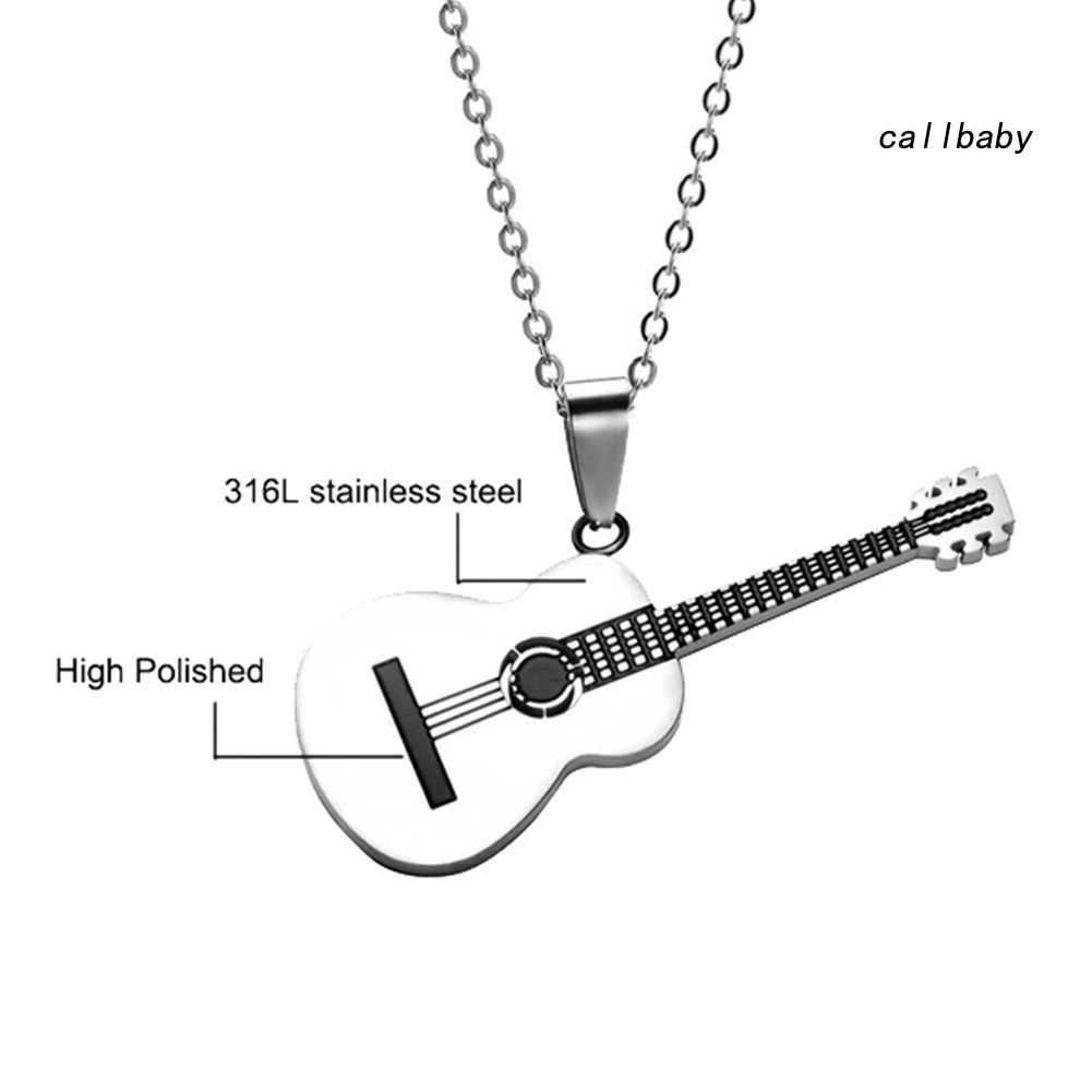 Vòng cổ Mặt Hình Đàn Guitar Chất Liệu Thép Không Gỉ