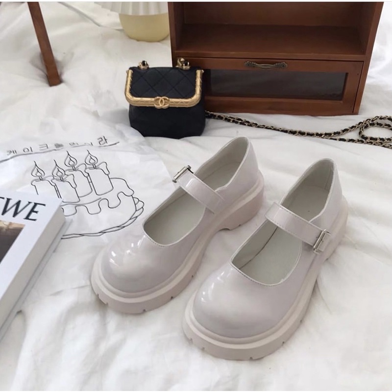 Giày búp bê có quai vintage Mary Jane đế cao 5cm Yannie Lolita ulzzang Hàn Quốc