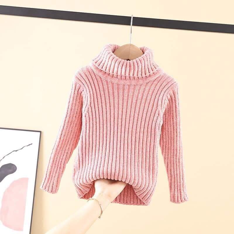 Áo len cho bé Hàn Quốc xuất xịn BINBON KIDS, áo len cao cổ cho bé trai bé gái chất tuyết nhung cực ấm từ 8-20kg