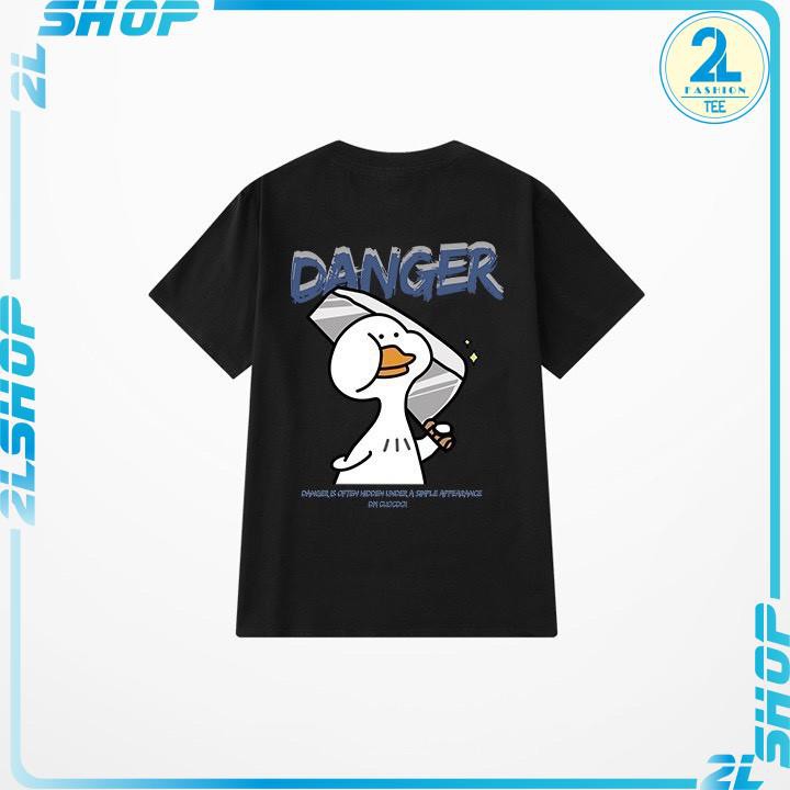 Áo thun nữ tay  lỡ hình vịt cầm dao cute , áo phông form rộng unisex phong cách ulzzang hàn quốc