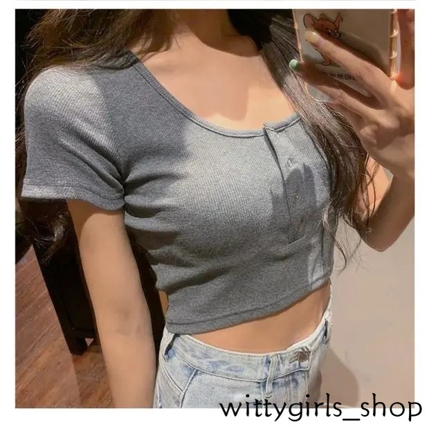 Áo Thun Lửng Ngắn Tay Cổ Tròn Thời Trang Nữ