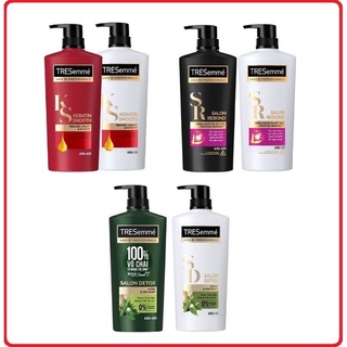 Combo Dầu Gội, Dầu Xả TRESEMME Keratin Smooth Dưỡng tóc khô xơ rối Công thức chuẩn salon Vào Nếp Suôn Mượt 640g, 620g