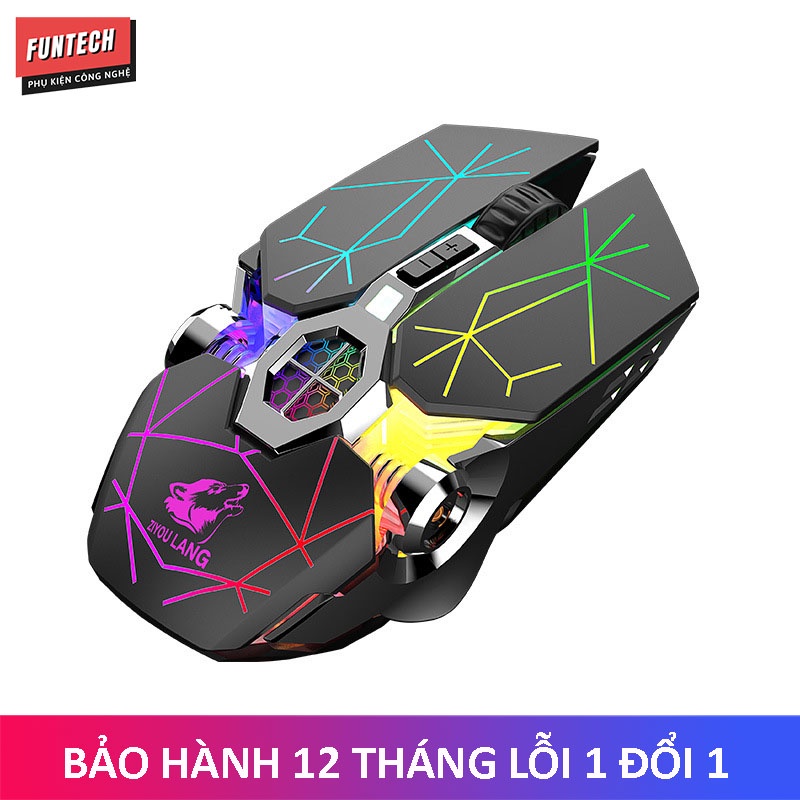 Chuột máy tính không dây gaming Wolf X13 Pro Led 7 màu siêu đẹp pin sạc đẹp giá rẻ