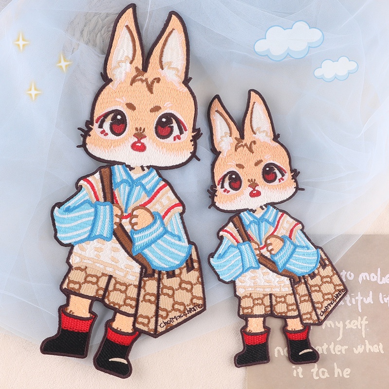 Sticker Ủi Thêu Hình Thỏ Hoạt Hình Dễ Thương