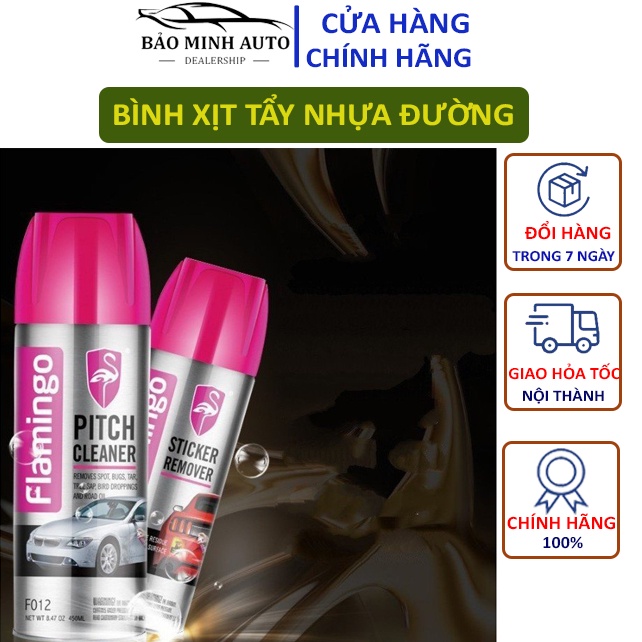 [Mã LIFEAUMAY giảm 10% tối đa 30k đơn 150k] Bình Xịt Tẩy Nhựa Đường Flamingo F012 450ml - Sáng Bóng Như Mới