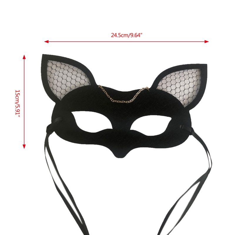 Mặt Nạ Mắt Mèo Phong Cách Gothic Gợi Cảm Hóa Trang Halloween