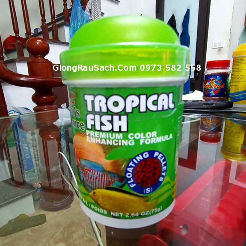 Thức ăn, Cám cá cho cá Ali, Hồng két, tai tượng, sặc gấm, ngựa vằn, đuôi kiếm, sặc rằn,phượng hoàng TROPICAL FISH