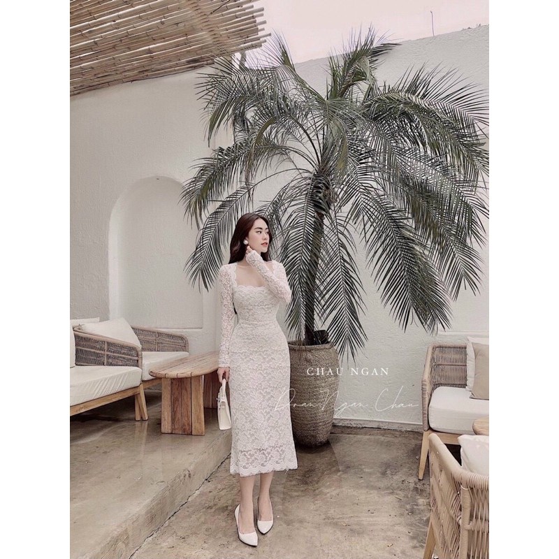 ĐẦM TAY DÀI ĐUÔI CÁ CÀI HOA