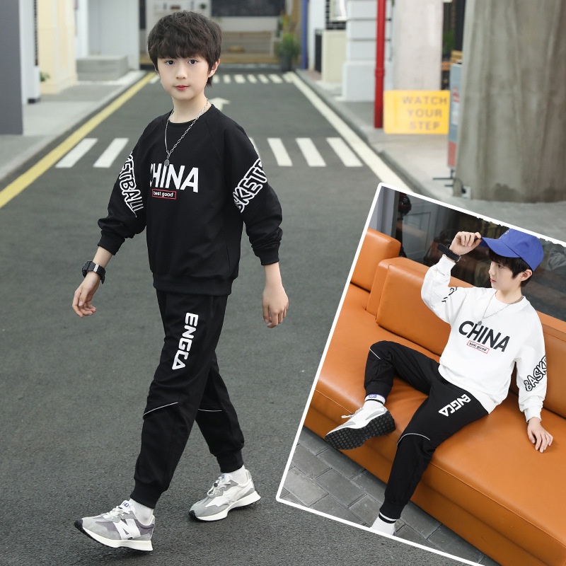 Bộ thu đông cho bé trai 14-45kg CHNA, bộ dài tay bé trai 4-14 tuổi phong cách hàn quốc ,vải da cá dày dặn ấm áp.CA66