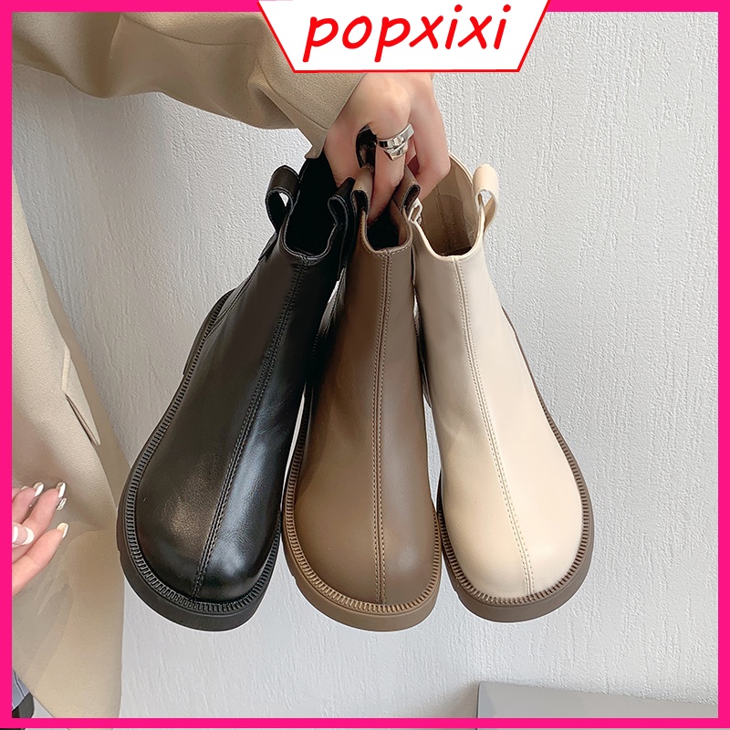 ❤Giày Bốt Martin Da Mềm Đế Bằng Dày Dặn Phong Cách Anh Quốc Thời Trang Cá Tính Cho Nữ
