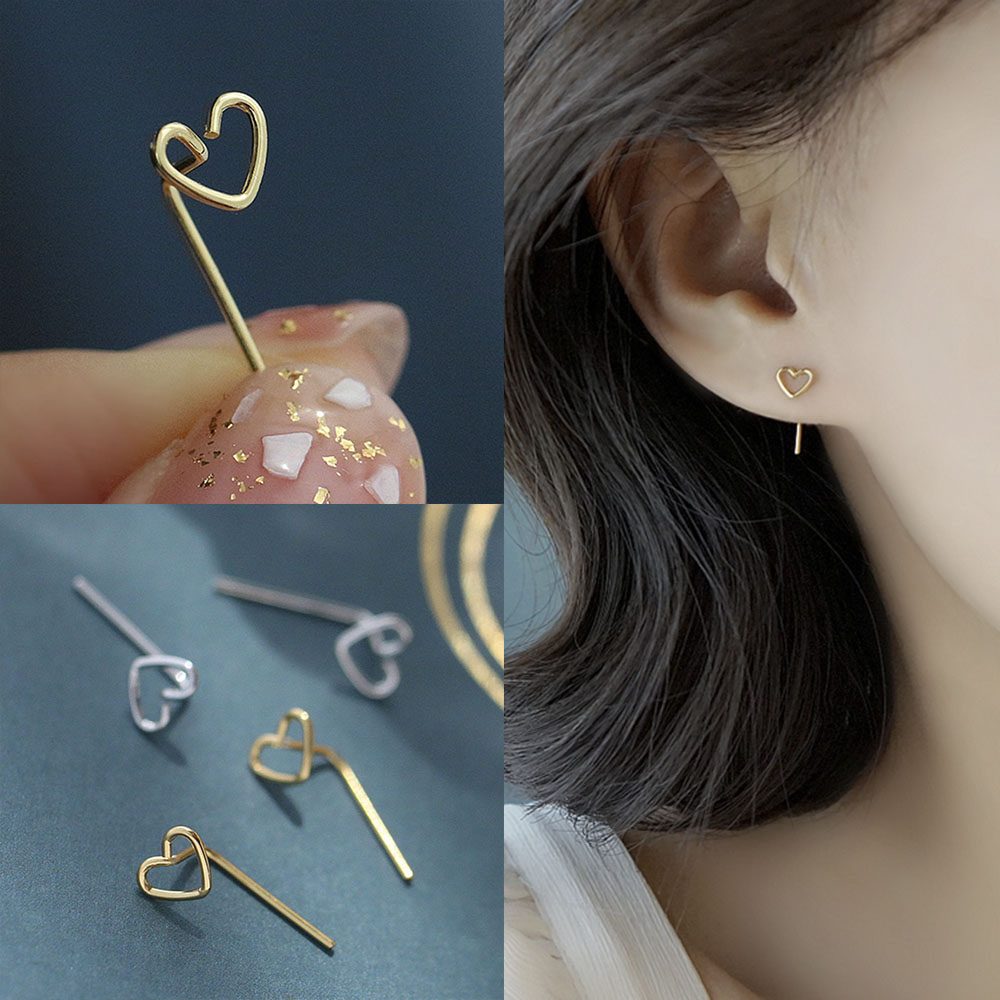 Hoa Tai Hình Trái Tim Thiết Kế Đơn Giản Cho Nữ