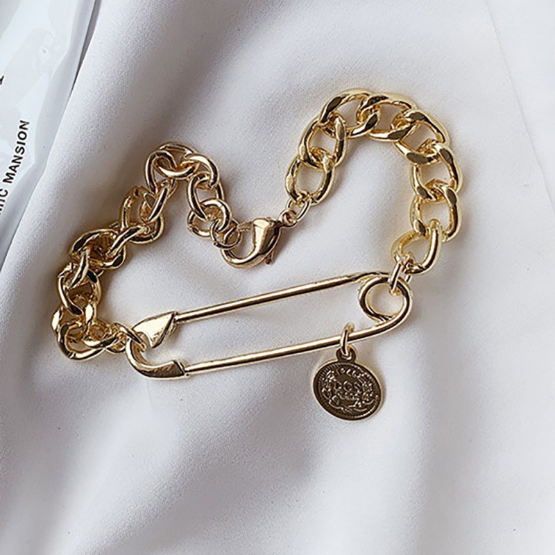 Vòng Tay Hợp Kim Mặt Hình Đồng Xu Phong Cách Cổ Điển