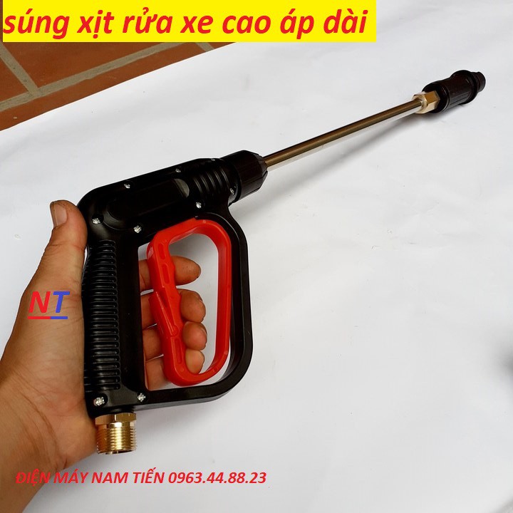 súng rửa xe - Súng phun xịt rửa xe áp lực cao Ren 22mm(cò đỏ dài)