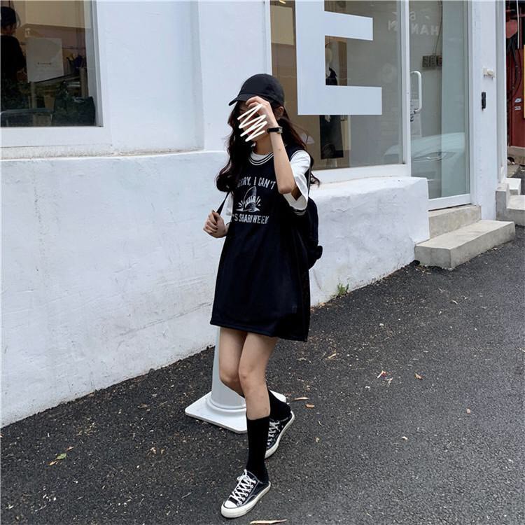 SET ÁO TANKTOP CÁ MẬP ĐEN TRẮNG - GILE SHARK HOT