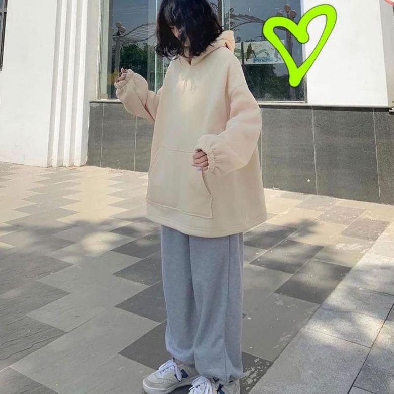[ ảnh thật + video ] Bộ nỉ bông Áo hodie, quần jogger chun ống chất  nỉ bông siêu xinh màu nude Trend | BigBuy360 - bigbuy360.vn