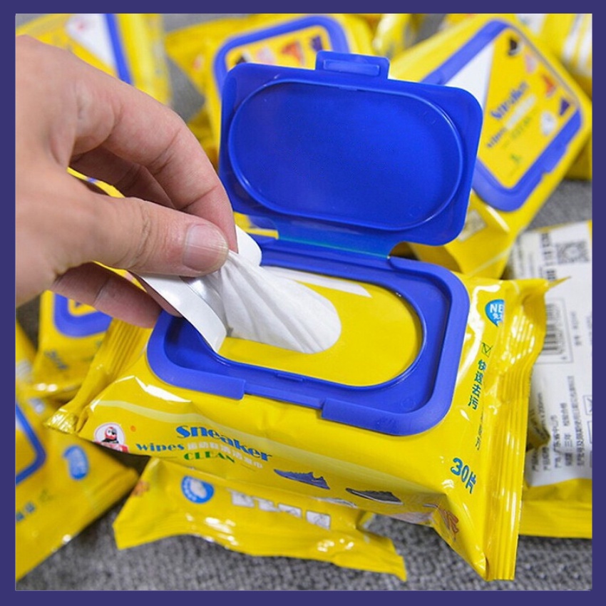 Khăn Giấy Lau Giày Sneaker Thần Thánh Siêu Sạch Tiện Lợi Bịch 30 Tờ