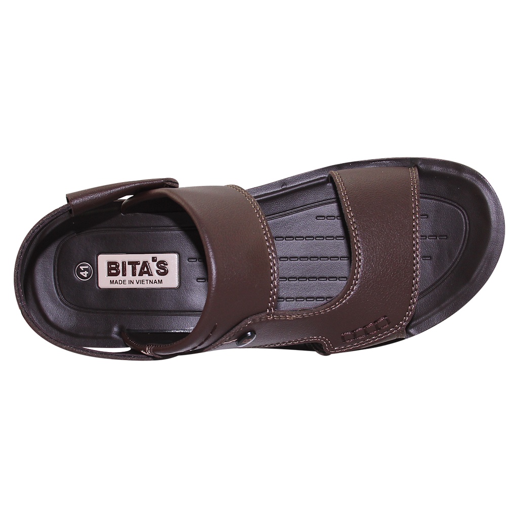 Sandal đế bằng nam Bita's SUM.98 (Đen + Nâu + Vàng bò)