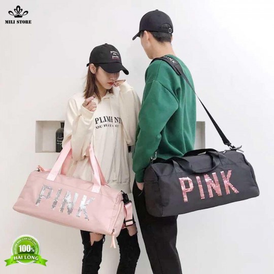 [5❤️][FREESHIP] TÚI XÁCH DU LỊCH SỌC ĐỎ - LINGRUI - HAIMISHE - PINK - HÀN QUỐC ĐA NĂNG [HCM]