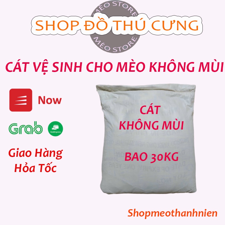 Cát vệ sinh cho mèo không mùi, bao 30 kí