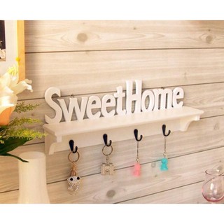 Kệ gỗ treo chìa khoá và trang trí Sweet Home