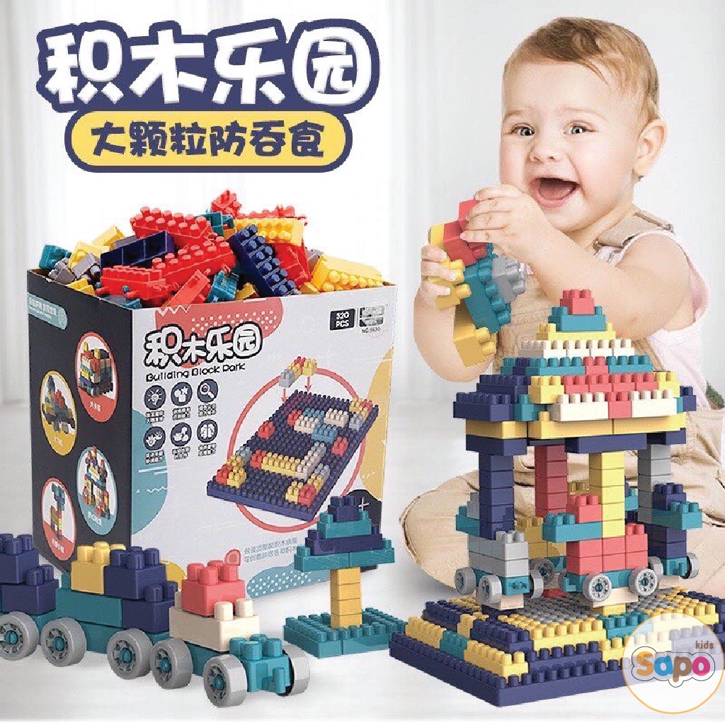 Bộ lego xếp hình 520 chi tiết đồ chơi cho bé lắp ráp , trò chơi phát triển tư duy sáng tạo trí tưởng tượng.