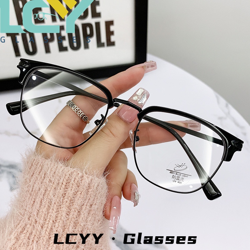 Mắt Kính Gọng Kim Loại Chống Ánh Sáng Xanh Lam Phong Cách Doanh Nhân Thời Trang LCYY2022 / 9296