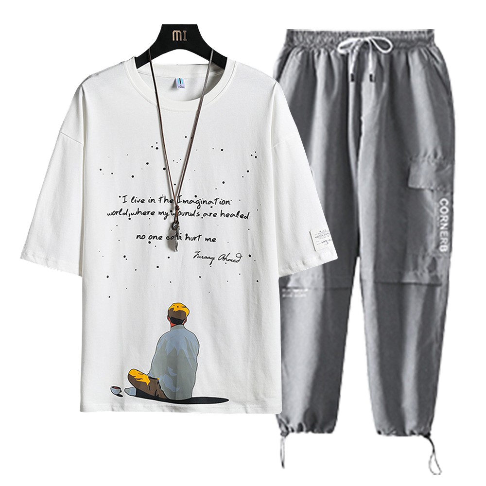 Bộ Đồ Thun Nam Thể Thao Mùa Hè Áo Phông Ngắn Tay Và Quần Jogger Túi Hộp Bo Gấu SET NAM 90000167C | BigBuy360 - bigbuy360.vn