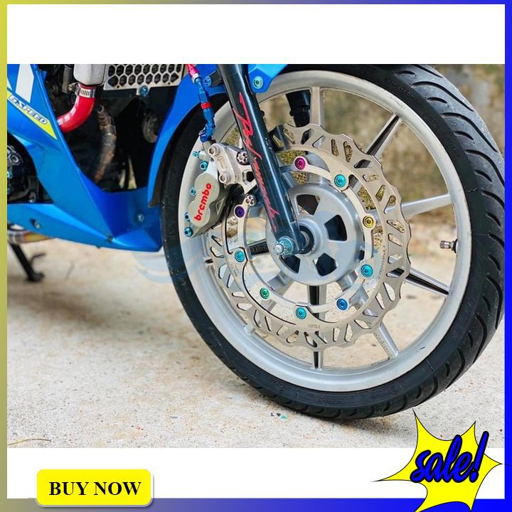 Bộ 10 ốc GR5 8li25 không gờ gắn đĩa thắng tạo điểm nhấn nổi bật cho xe máy