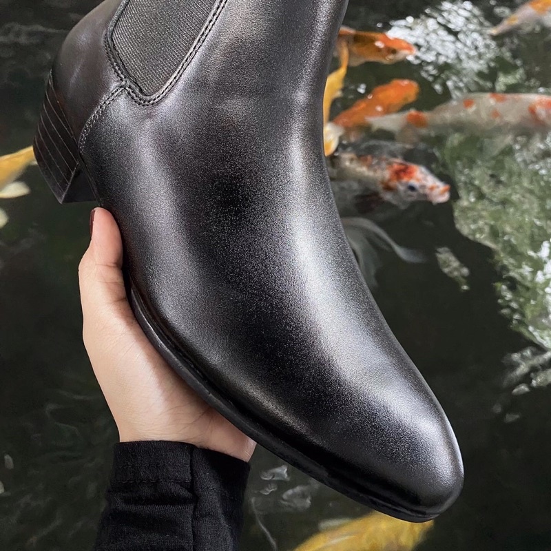 Giày nam Handmade chelsea boot da bò nappa TEFOSS HT650 ver.1 đế cao 5cm, mũi nhọn sang trọng, thời trang size 38-45